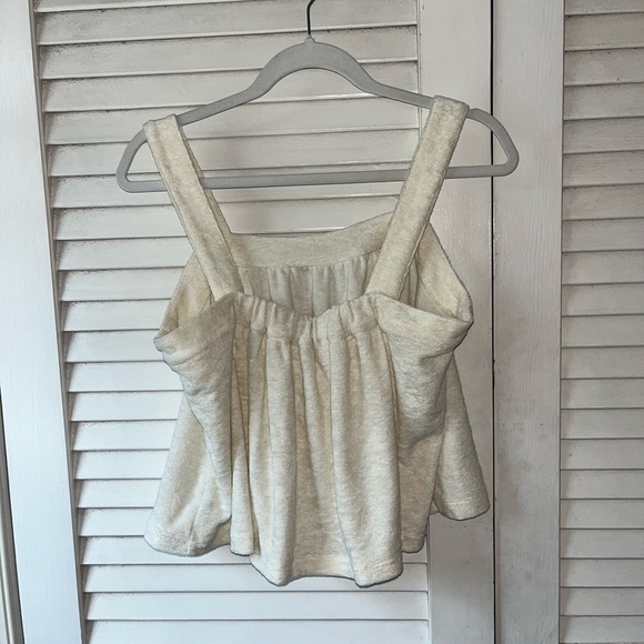 NWT Marine Layer Terry Out Tank in Cloud Dancer Cream Large/XL Comfy Earthy - Picture 3 of 6